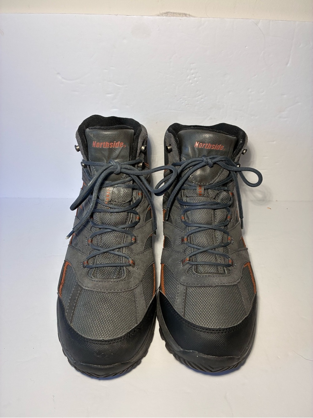 Northside Men's Gray and Black Hiking Boots with Orange Accents - Picture 3 of 9
